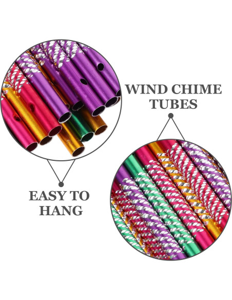 100 Tubos de Campana de Viento Aluminio DOITOOL 8cm Color Mezclado
