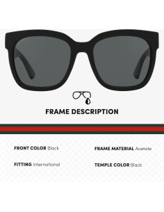 Gafas de sol Gucci GG0034SN cuadradas para mujer con kit lujo 2