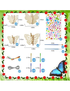 Kit de Campana de Viento DIY Mariposa 3D Earssa - 32 Piezas 2