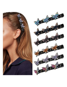 Juego de 6 Clips de Pelo Trenzados Sorcristy - Brillantes y Coloridos