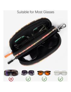 Estuche Doble para Gafas Suave y Portátil Marrón Flor 2