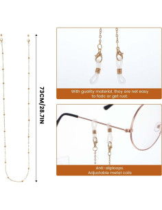 Cadenas para Gafas Piriuuo 8 Pcs Multicolor 70cm Antideslizante 2