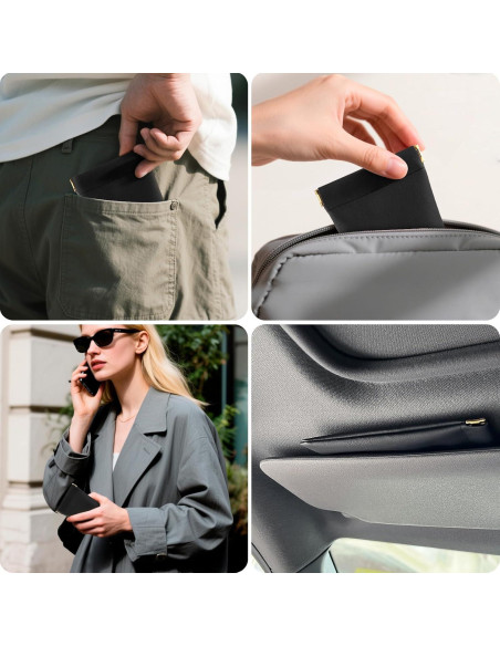 Estuche de Gafas de Cuero PU Negro 3 Pack - Portátil y Ligero