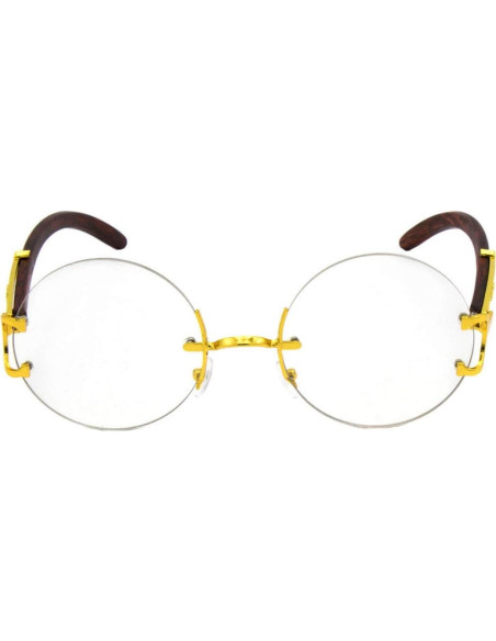 Gafas de sol retro unisex con marco dorado y lente clara UV400