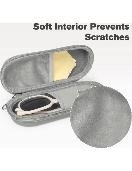 Estuche Doble para Gafas Gris Organizador con Cremallera