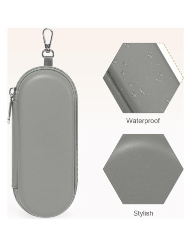 Estuche Doble para Gafas Gris Organizador con Cremallera