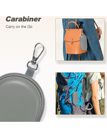 Estuche Doble para Gafas Gris Organizador con Cremallera