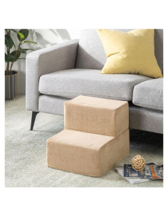 Escalera para Mascotas ZINUS 2 Pasos Espuma Alta Densidad Beige
