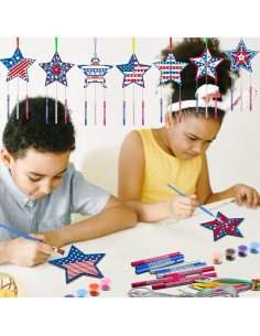 Kit de Campanas de Viento Patrióticas Sheroll - 30 Piezas DIY 2