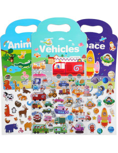 3 Libros de Pegatinas Espumosas iGetooy para Niños 2-4 Años 2