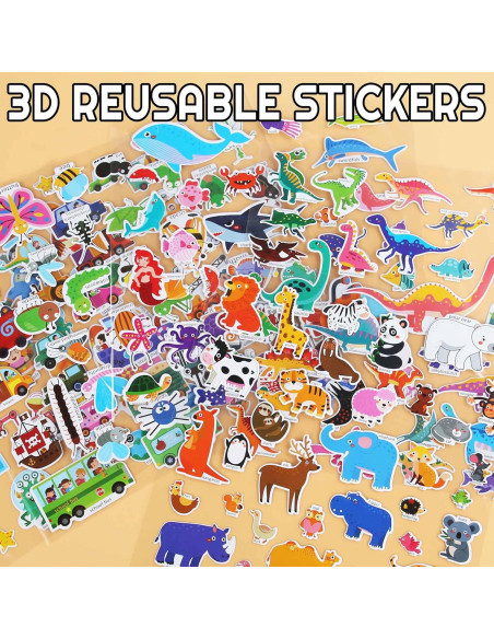 3 Libros de Pegatinas Espumosas iGetooy para Niños 2-4 Años