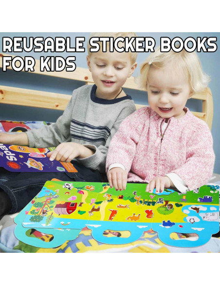 3 Libros de Pegatinas Espumosas iGetooy para Niños 2-4 Años