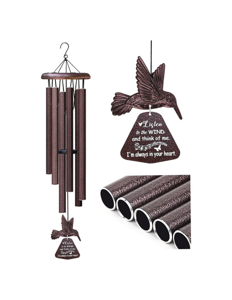 Campanas de Viento Memorial Synhonty Colibrí Bronce 81.3 cm