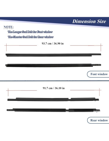 Sello de Moldura de Ventana ItranMc para Toyota 4Runner 2003-2009