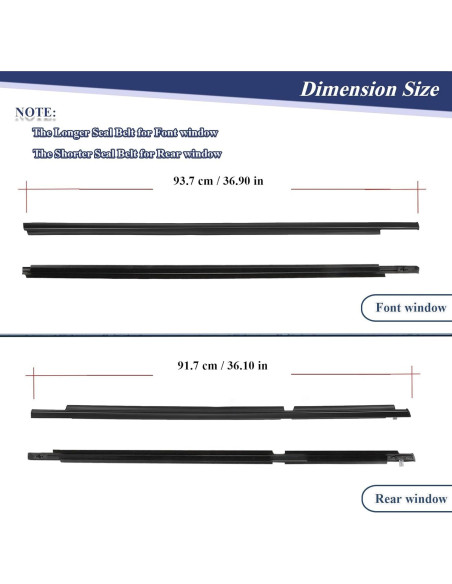 Sello de Moldura de Ventana ItranMc para Toyota 4Runner 2003-2009
