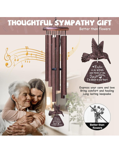 Campanas de Viento Memorial Synhonty Colibrí Bronce 81.3 cm