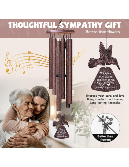 Campanas de Viento Memorial Synhonty Colibrí Bronce 81.3 cm
