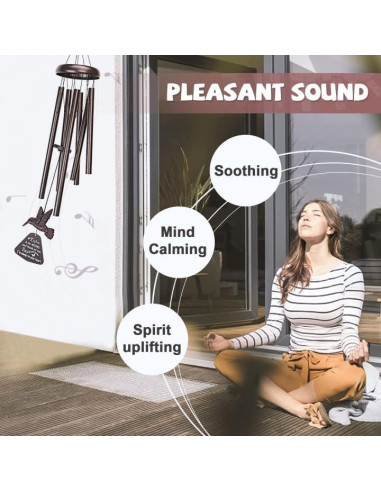 Campanas de Viento Memorial Synhonty Colibrí Bronce 81.3 cm