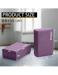 Bloques de Yoga Fitply 2 Pack Antideslizantes 22.86x15.24cm 2