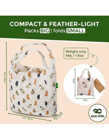 Bolsa de Compras Reutilizable ECO CHIC - Plegable e Impermeable