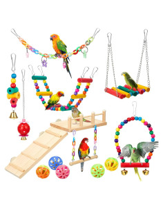 Juguetes para Aves Sonwyoung 12 Pcs Accesorios Jaula
