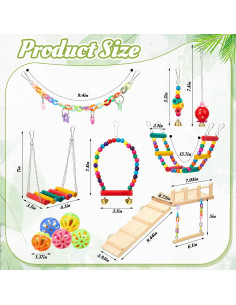 Juguetes para Aves Sonwyoung 12 Pcs Accesorios Jaula 2