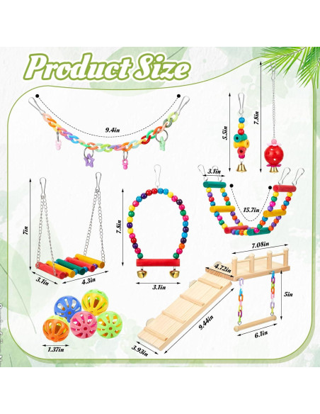 Juguetes para Aves Sonwyoung 12 Pcs Accesorios Jaula