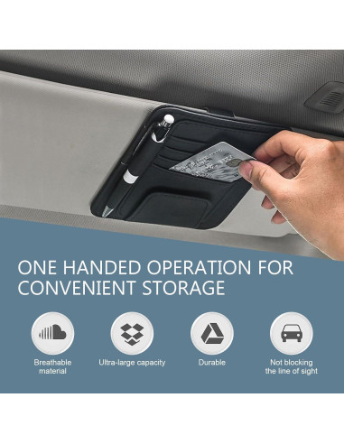 Organizador de Visera de Coche Anyhut - Soporte para Gafas y Documentos