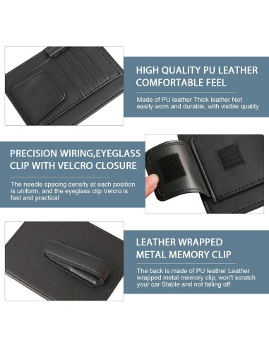 Organizador de Visera de Coche Anyhut - Soporte para Gafas y Documentos