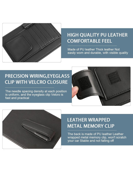 Organizador de Visera de Coche Anyhut - Soporte para Gafas y Documentos