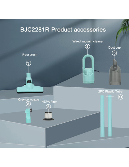 Aspiradora de varilla SIPPON 100W con filtro HEPA y cable
