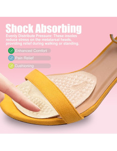 6 Pares Almohadillas Metatarsales Viybtue Beige Confort Tacones 2