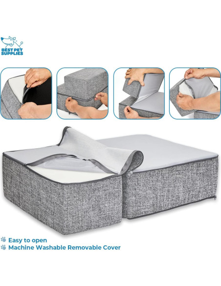 Escalera Plegable para Mascotas Mejores Suministros 2 Pasos 30.48 cm