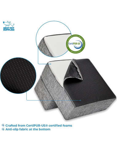 Escalera Plegable para Mascotas Mejores Suministros 2 Pasos 30.48 cm