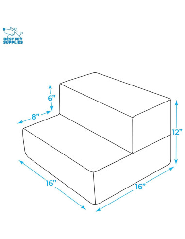 Escalera Plegable para Mascotas Mejores Suministros 2 Pasos 30.48 cm