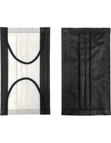 Mascarillas Desechables Negras MTYX 3 Capas 50 Unidades
