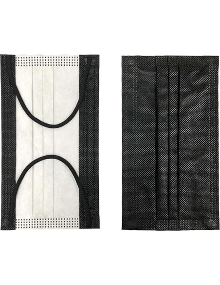 Mascarillas Desechables Negras MTYX 3 Capas 50 Unidades