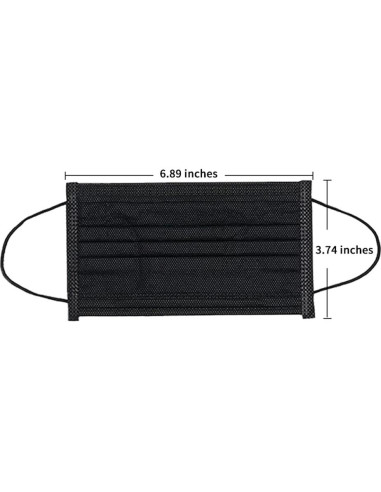 Mascarillas Desechables Negras MTYX 3 Capas 50 Unidades