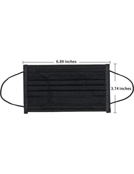 Mascarillas Desechables Negras MTYX 3 Capas 50 Unidades