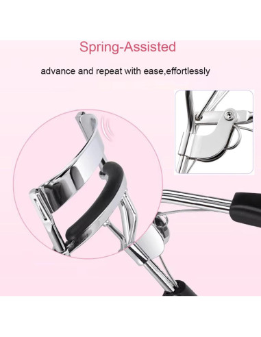 Rizador de Pestañas Vophoeen Negro, Diseño Ergonómico, 2 Almohadillas