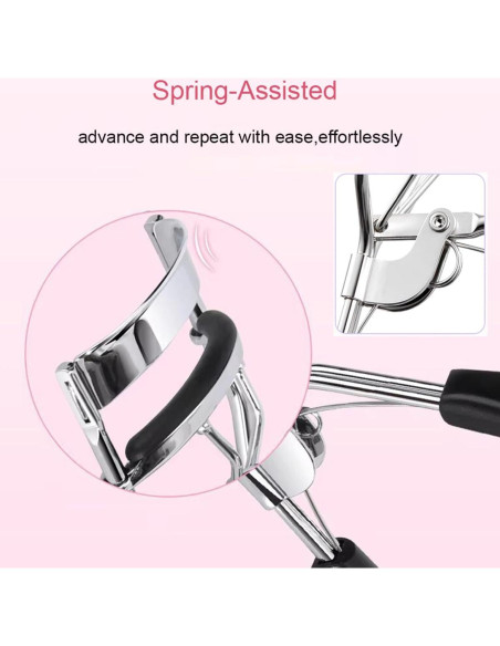 Rizador de Pestañas Vophoeen Negro, Diseño Ergonómico, 2 Almohadillas