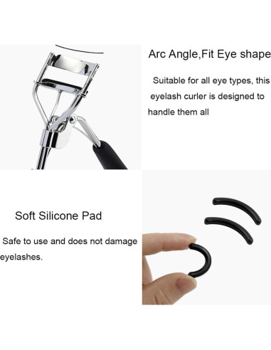 Rizador de Pestañas Vophoeen Negro, Diseño Ergonómico, 2 Almohadillas