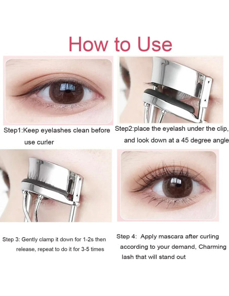 Rizador de Pestañas Vophoeen Negro, Diseño Ergonómico, 2 Almohadillas