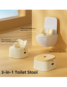 Asiento de Entrenamiento para Baño 3 en 1 RGKQSY Amarillo 2