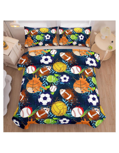 Juego de Edredón Deportivo Twin 5 Piezas MWMWMW - Microfibra