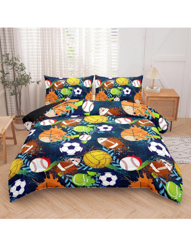 Juego de Edredón Deportivo Twin 5 Piezas MWMWMW - Microfibra