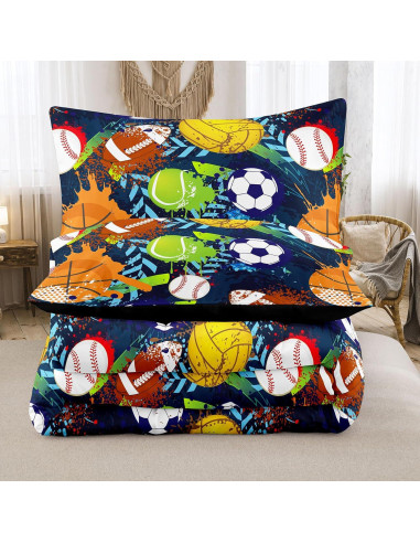 Juego de Edredón Deportivo Twin 5 Piezas MWMWMW - Microfibra