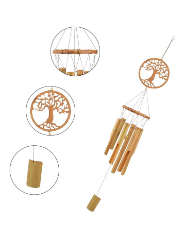 Campanas de Viento de Bambú XINRUI 87.6 cm Decoración Jardín