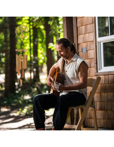 Campanas de Viento de Bambú XINRUI 87.6 cm Decoración Jardín