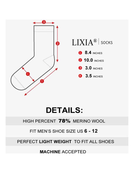 Calcetines Finos de Lana Merino LIXIA para Hombre - Paquete de 3